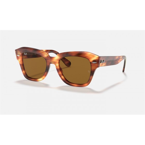 Ray Ban State Street RB2186 Sunglasses Brown Classic Brown Tortoise