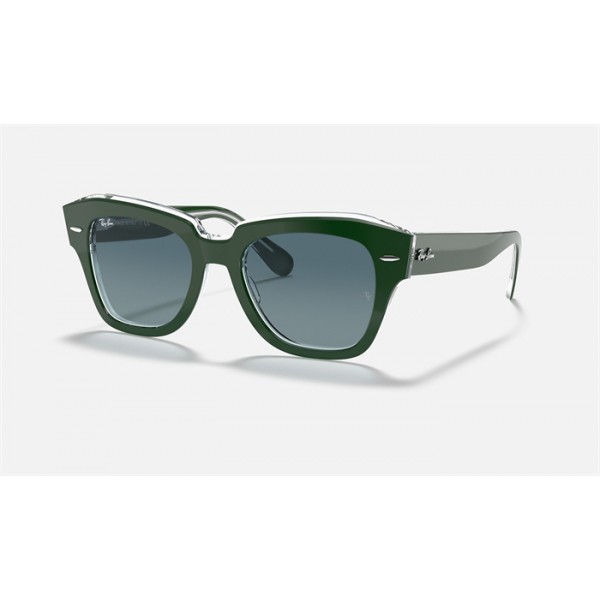 Ray Ban State Street RB2186 Sunglasses + Green Frame Blue Lens