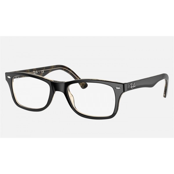 Ray Ban The Timeless RB5228 Sunglasses Demo Lens + Black Black Pattern Frame Clear Lens