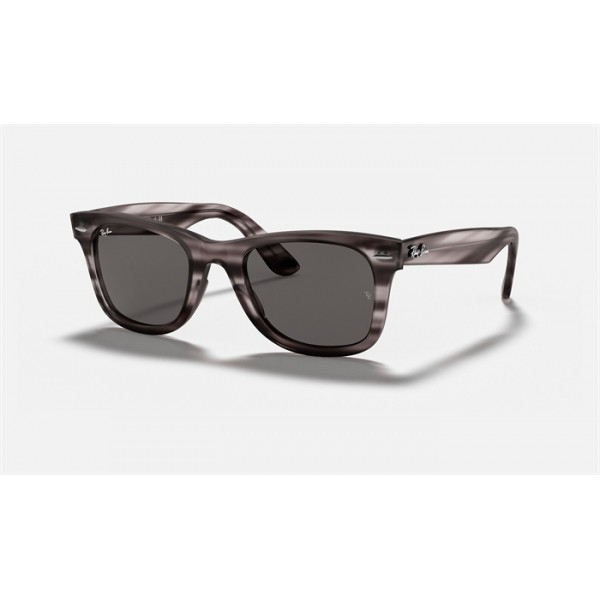 Ray Ban Wayfarer Ease RB4340 Sunglasses Dark Grey Classic Striped Grey Havana