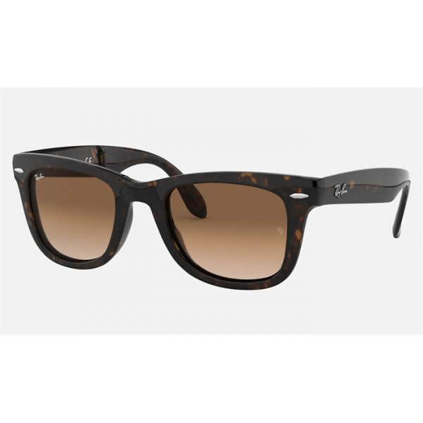Ray Ban Wayfarer Folding Classic RB4105 Sunglasses Light Brown Gradient Tortoise