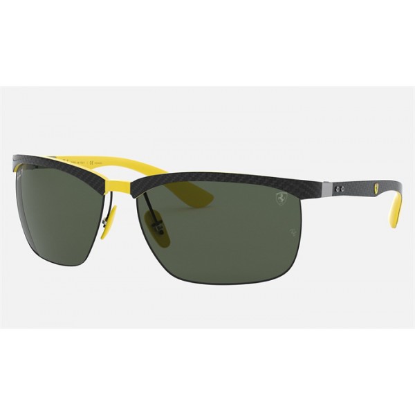 Ray Ban Scuderia Ferrari Collection RB8324 Sunglasses Green Classic G-15 Black With Yellow